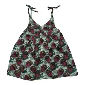 NWT - Kate Quinn Abstract Flower 100% Organic Cotton Gauze Dress - Size 6-12m